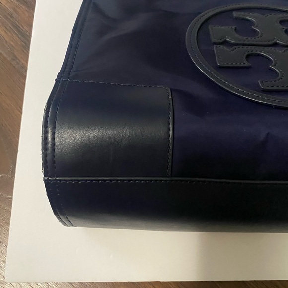 Tory Burch Tote Bag  Leather and Nylon Logo Embossed - Picture 4 of 9